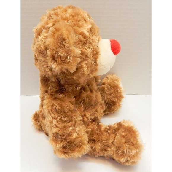 Kellytoy Golden Brown Teddy Bear Plush Stuffed Red Nose Mouth 10" Tall Seated - Picture 4 of 9